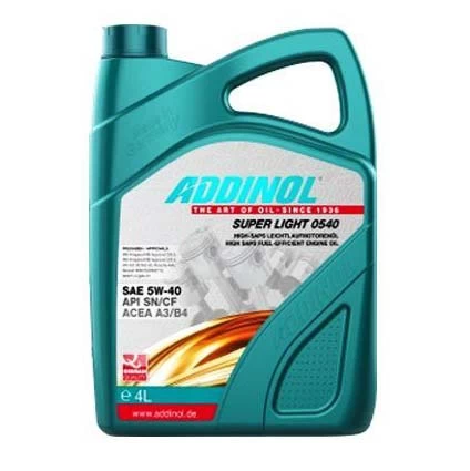 روغن موتور ادینول ۴ لیتری 5W-40 کیفیت SN مدل Addinol Super Light 05-40