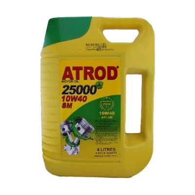 روغن موتور 40-10W آترود حجم 4 لیتر کیفیت SM مدل Atrod 25000 10w40