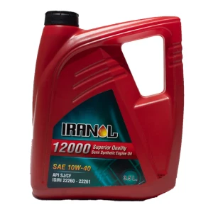روغن موتور ایرانول 12000 با ویسکوزیته 10w40 و کیفیت SJ حجم 4 لیتر