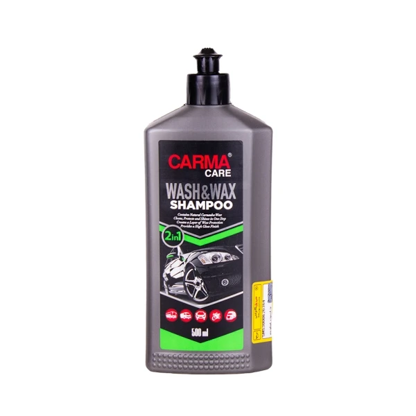 شامپو واکس 500 میلی لیتر بدنه خودرو کارماکر CarmaCare Wash and Wax Shampoo 500ml