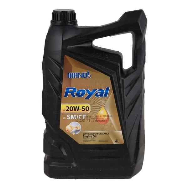 روغن موتور ایرانول رویال 20w50 حجم 4 لیتر