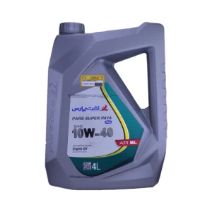 روغن موتور پارس سوپر پایا پلاستیک 10w40 حجم 4 لیتر کیفیت SL مدل Pars Super Paya 10w-40